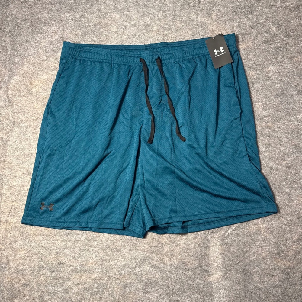 Under Armour UA Tech Mesh Shorts Mens 2XL Teal Blue Athletic Gym Training NWT